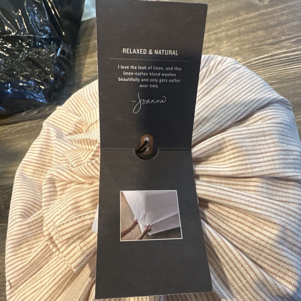 4pc King Micro Stripe Sheet Set Rust - Hearth & Hand with Magnolia. NWT. - Picture 7 of 8
